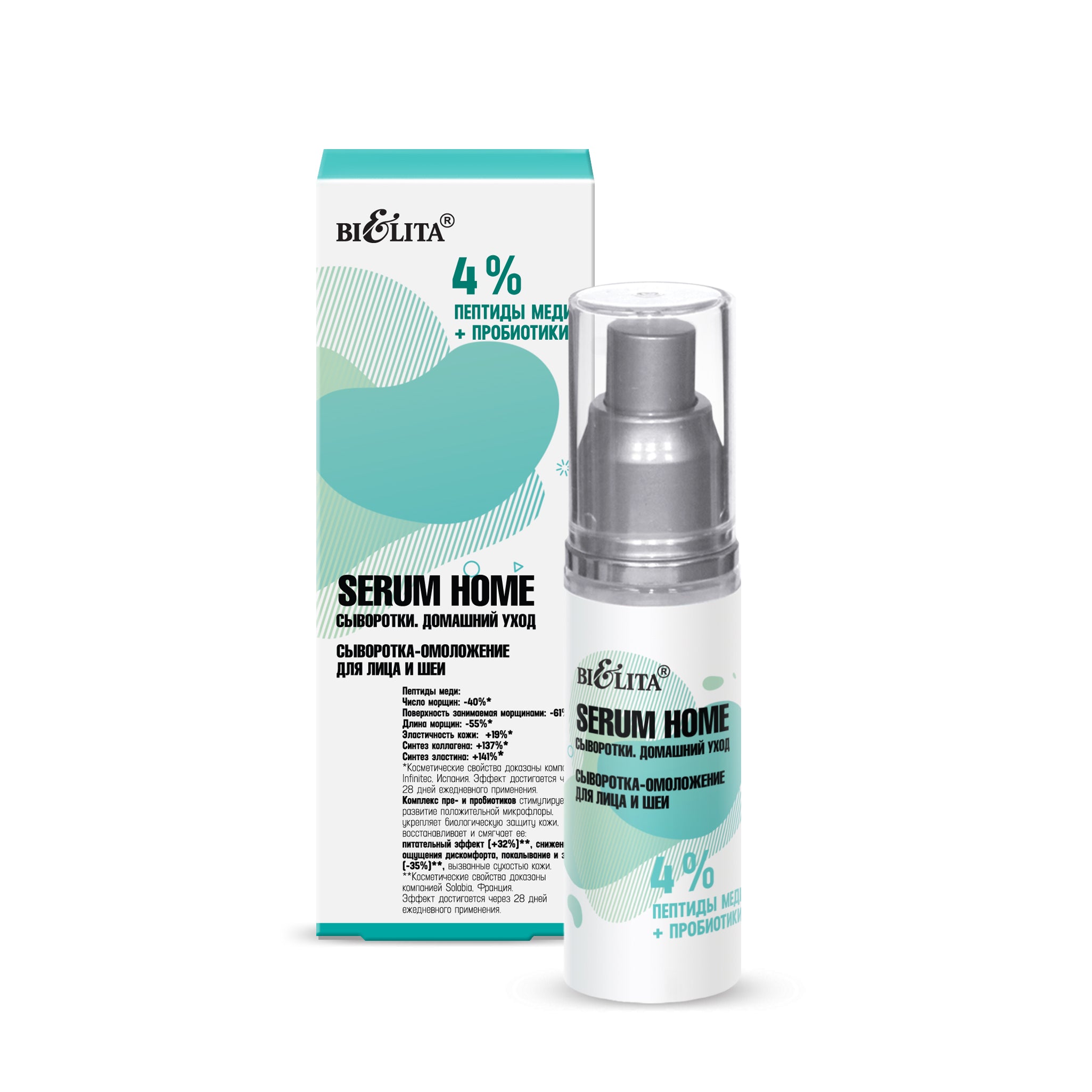 Serum Home %4 Bakır Peptit+Probiyotik Gençleştirici Yüz ve Boyun Serumu | Auraline Cosmetics